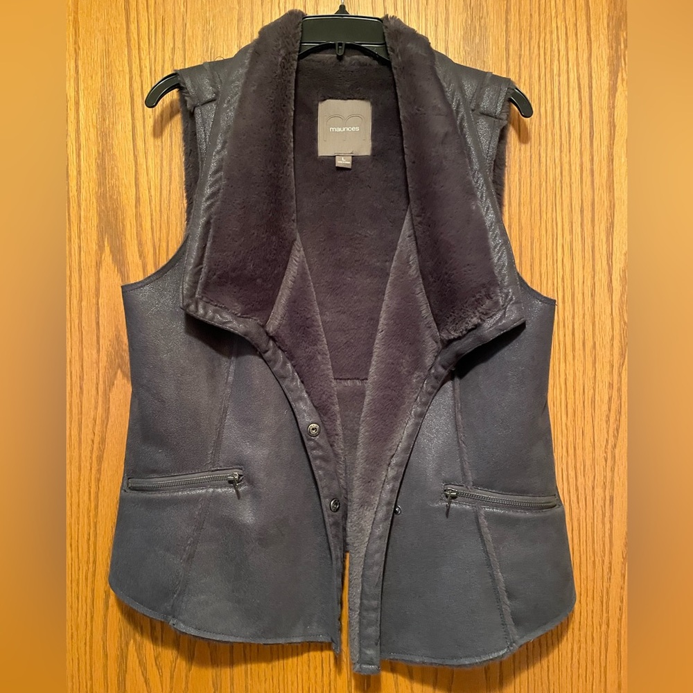 Maurices faux lined grey vest